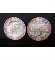 A Fine Pair Of Chinese Rose Mandarin Plates 19th