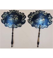Pair of Antique Victorian Face Fire Screens with