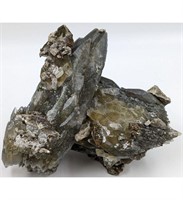 A Large Crystal Cluster With Pyrite Growth And Ve