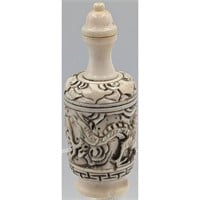 A Finely Carved Snuff Bottle