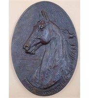 Antique Wing Commander Horse Bronze Plaque