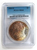 1904-O Silver Morgan Dollar, PCGS Graded MS64