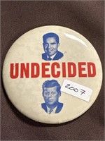 1960 undecided Nixon and Kennedy 3 1/2 inch