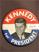 Kennedy for president 3 1/2 inch campaign button