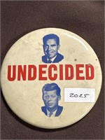 Undecided 1960s Nixon and Kennedy 3 1/2 inch