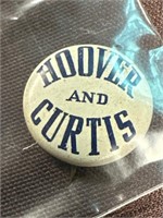 Hoover and Curtis presidential campaign button