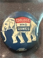Small Coolidge and Dawes campaign button
