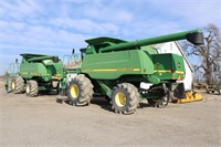 (2) JD 9650 CTS Harvesters on Rubber