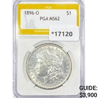 1896-O Morgan Silver Dollar PGA MS62