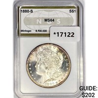 1880-S Morgan Silver Dollar NGS MS64