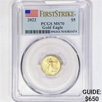 2022 $5 1/10oz American Gold Eagle PCGS MS70
