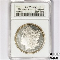 1884-O/O Morgan Silver Dollar ANACS MS63 UDM