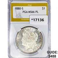 1880-S Morgan Silver Dollar PGA MS66 PL