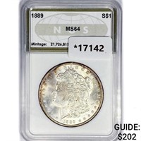 1889 Morgan Silver Dollar NGS MS64
