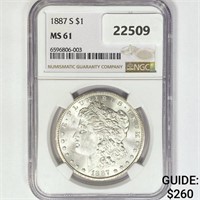 1887-S Morgan Silver Dollar NGC MS61