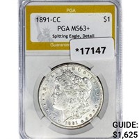1891-CC Morgan Silver Dollar PGA MS63+ VAM-3