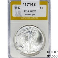 1987 American Silver Eagle PGA MS70