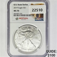 2019 American Silver Eagle NGC MS70 Montana
