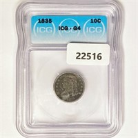1835 Capped Bust Dime ICG G4