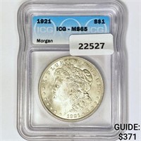 1921 Morgan Silver Dollar ICG MS65