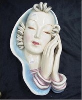 Art Deco Goldcheider Madonna head wall plaque