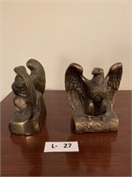Pair Brass Eagle Book Ends