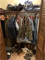 Men's Clothes, Shoes in Closet Varies Sizes