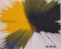 Kontautas, Abstract Acrylic on Board Signed, 1970s