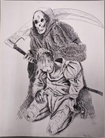 Patrick Salesses Grim Reaper Ink Sketch