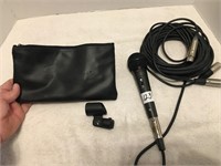 Fender microphone, cord, and case