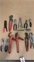 Vise Grips, Pliers. pipe Wrenches, Channel Locks,