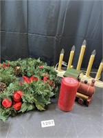 Christmas Lot - Locomotive, Electric Candles, Wre