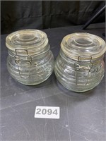 Latching Glass Jars - look like beehives