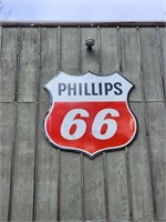 PHILLIPS 66 Double sided porcelain sign