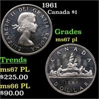 1961 Canada Dollar $1 Grades GEM++ PL