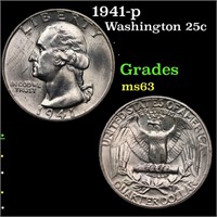 1941-p Washington Quarter 25c Grades Select Unc