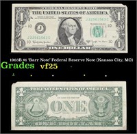 1963B $1 'Barr Note' Federal Reserve Note (Kansas