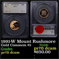 Proof 1991-W Mount Rushmore Gold Commemorative $5