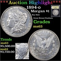 ***Auction Highlight*** 1894-o Morgan Dollar $1 Gr