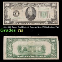 1934 $20 Green Seal Federal Reserve Note (Philadel