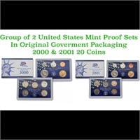 Group of 2 United States Mint Proof Sets 2000-2001