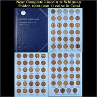 Near Complete Lincoln 1c Whitman Folder, 1909-1940