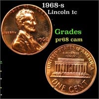 Proof 1968-s Lincoln Cent 1c Grades GEM++ Proof Ca