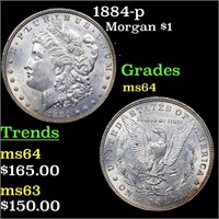 1884-p Morgan Dollar $1 Grades Choice Unc