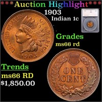 ***Auction Highlight*** 1903 Indian Cent 1c Graded