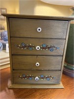 Small 4 drawer, wooden storage box 10 and