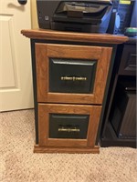 Two drawer wood file cabinet. File cabinet only