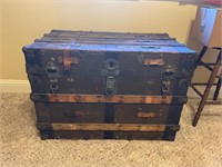 Vintage steamer trunk. Dimensions are 34 1/4 wide