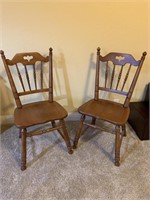 Two wood chairs