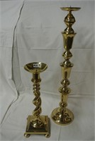 Two Large Brass Candle Stands